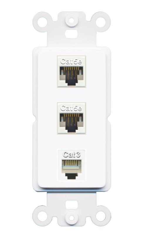 2 CAT5E PHONE Wall Plate [White]