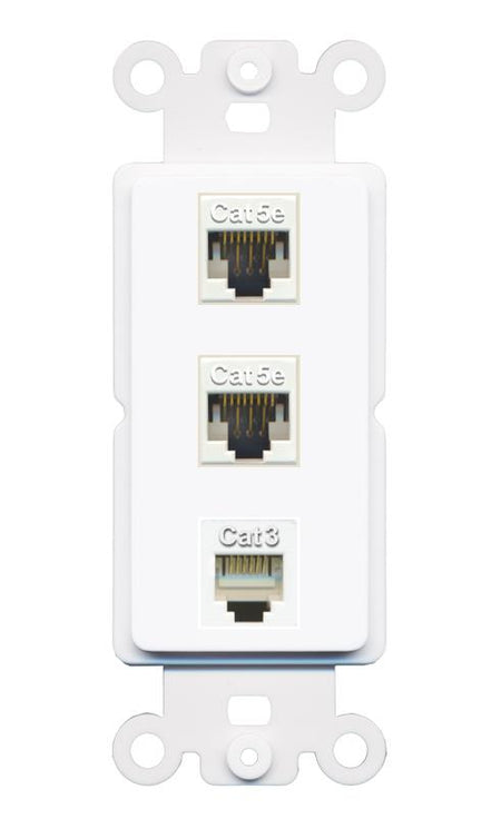 2 CAT5E PHONE Wall Plate [White]