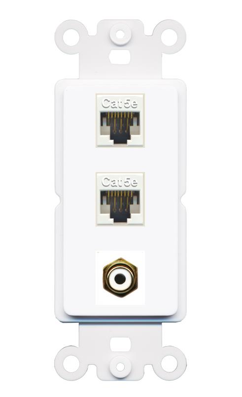 2 CAT5E RCA-WHITE Wall Plate [White]