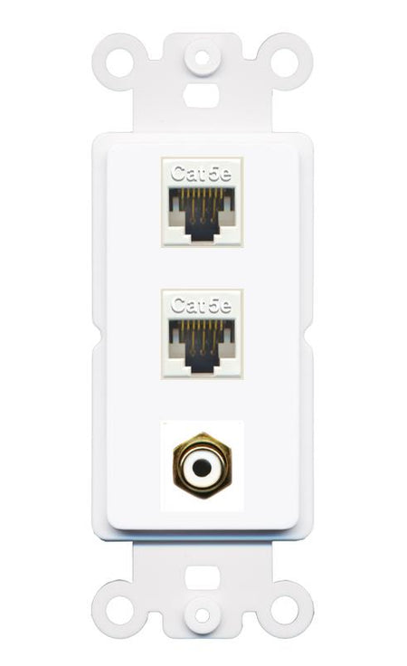 2 CAT5E RCA-WHITE Wall Plate [White]