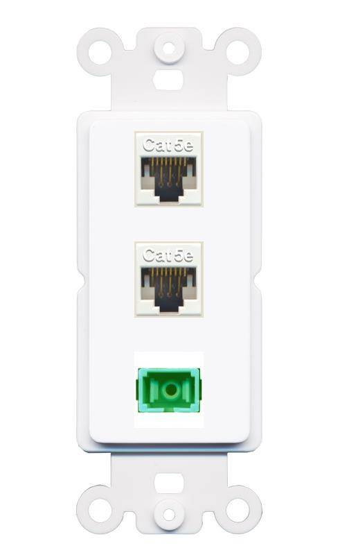 2 CAT5E SC-APC-SX Wall Plate [White]