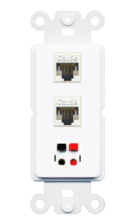 2 CAT5E SPEAKER Wall Plate [White]