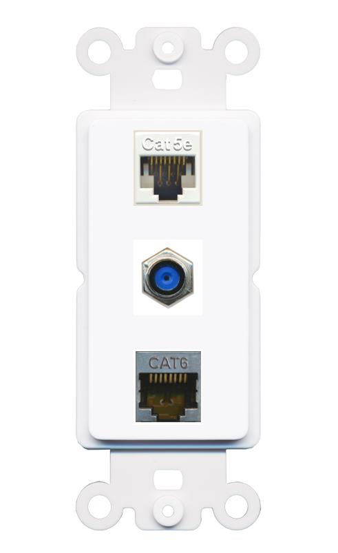 CAT5E CAT6-SHIELDED F81 Wall Plate [White]