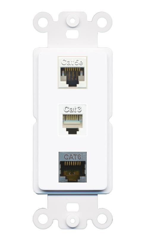 CAT5E CAT6-SHIELDED PHONE Wall Plate [White]