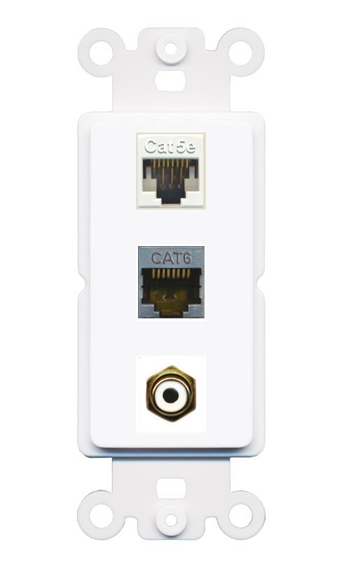 CAT5E CAT6-SHIELDED RCA-WHITE Wall Plate [White]