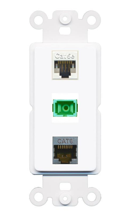 CAT5E CAT6-SHIELDED SC-APC-SX Wall Plate [White]