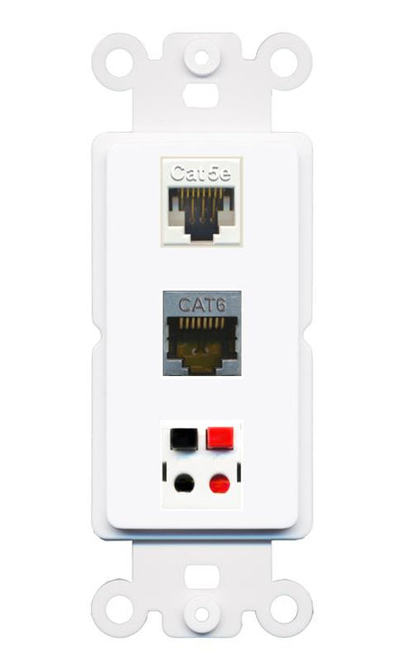 CAT5E CAT6-SHIELDED SPEAKER Wall Plate [White]