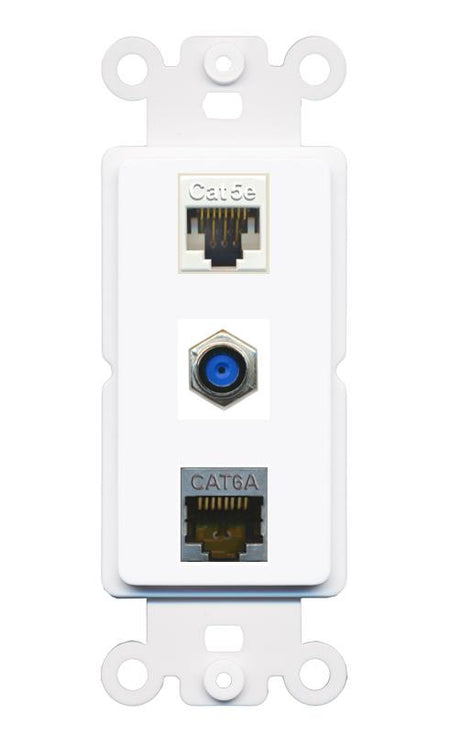 CAT5E CAT6A F81 Wall Plate [White]