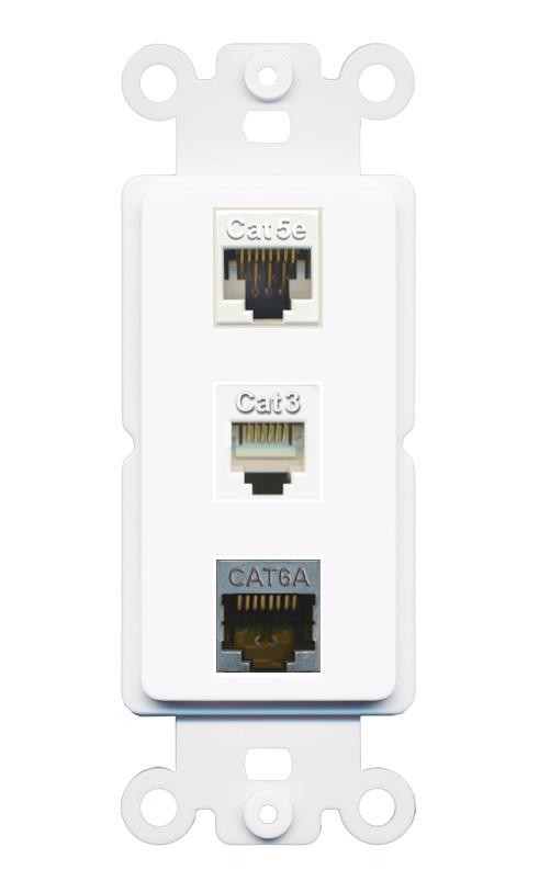 CAT5E CAT6A PHONE Wall Plate [White]