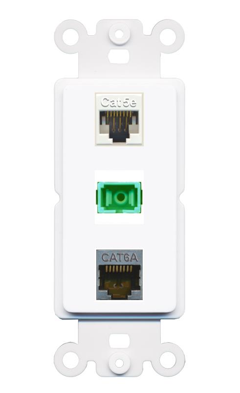 CAT5E CAT6A SC-APC-SX Wall Plate [White]