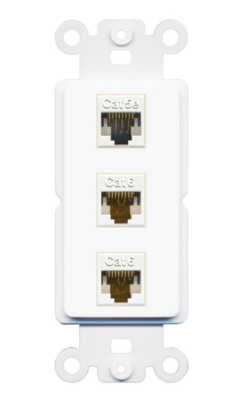 CAT5E 2 CAT6 Wall Plate [White]