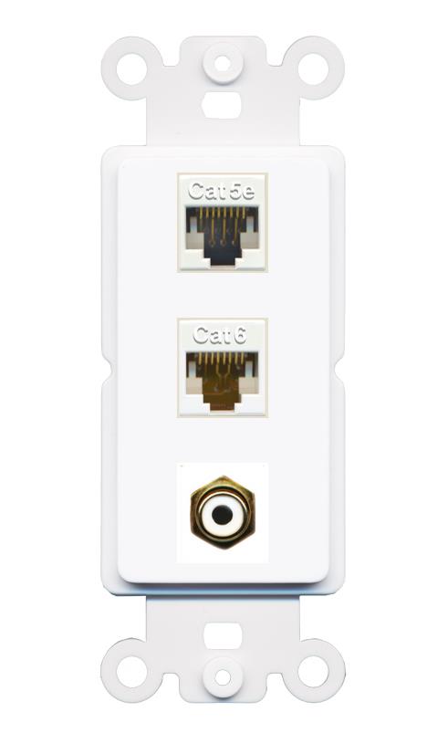 CAT5E CAT6 RCA-WHITE Wall Plate [White]