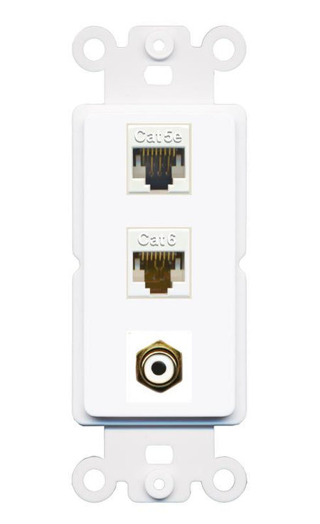 CAT5E CAT6 RCA-WHITE Wall Plate [White]