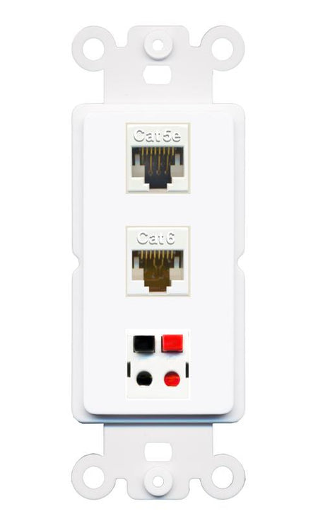 CAT5E CAT6 SPEAKER Wall Plate [White]