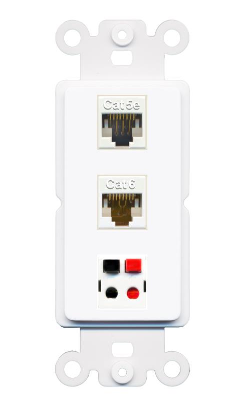CAT5E CAT6 SPEAKER Wall Plate [White]
