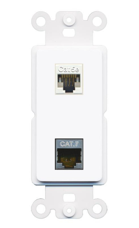CAT5E CAT7 Rocker Insert Module Wall Plate [White]