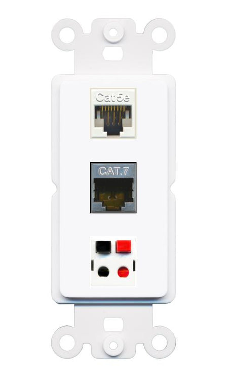 CAT5E CAT7 SPEAKER Wall Plate [White]