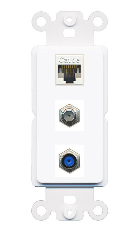 CAT5E COAX F81 Wall Plate [White]