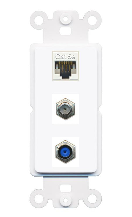 CAT5E COAX F81 Wall Plate [White]