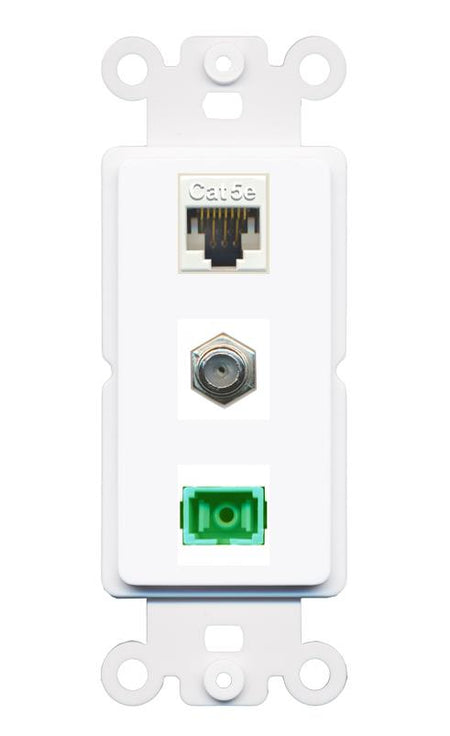 CAT5E COAX SC-APC-SX Wall Plate [White]