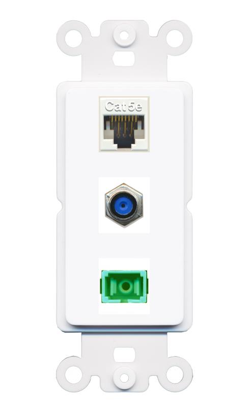 CAT5E F81 SC-APC-SX Wall Plate [White]
