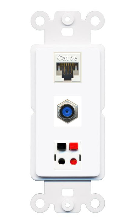 CAT5E F81 SPEAKER Wall Plate [White]