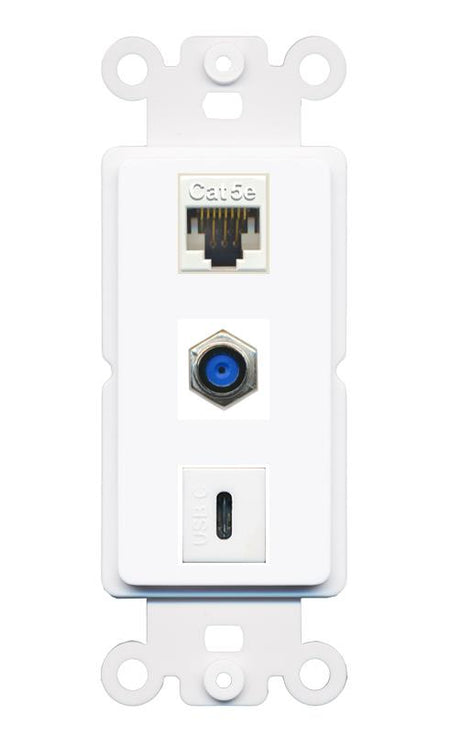 CAT5E F81 USBC Wall Plate [White]