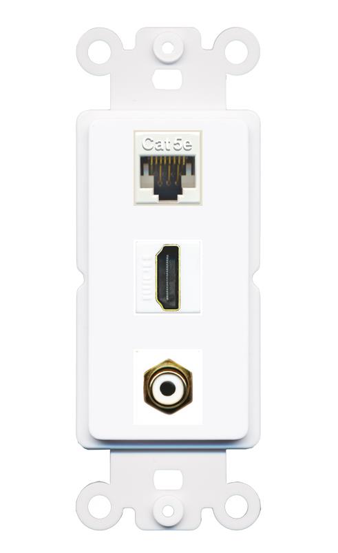 CAT5E HDMI RCA-WHITE Wall Plate [White]
