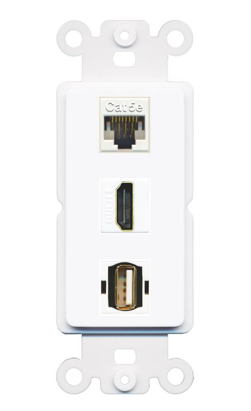 CAT5E HDMI USB2 Wall Plate [White]