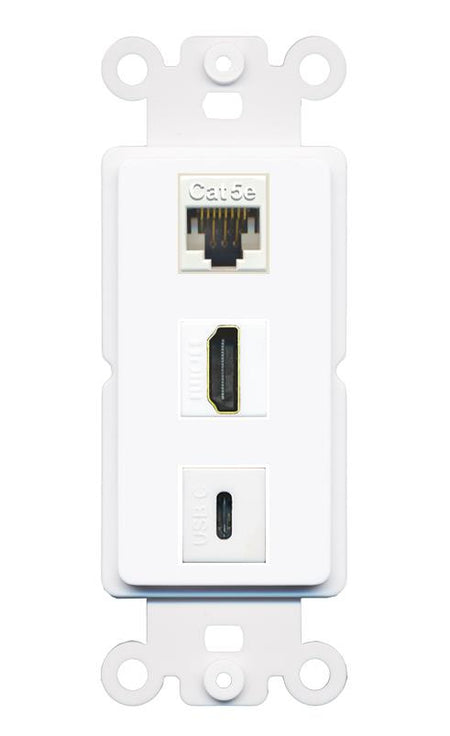 CAT5E HDMI USBC Wall Plate [White]
