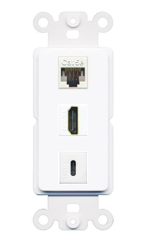 CAT5E HDMI USBC Wall Plate [White]