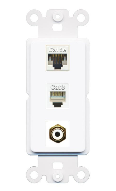 CAT5E PHONE RCA-WHITE Wall Plate [White]