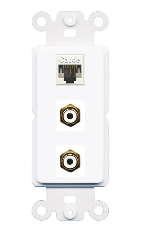 CAT5E 2 RCA-WHITE Wall Plate [White]
