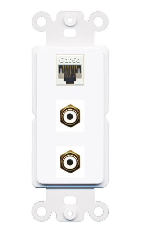 CAT5E 2 RCA-WHITE Wall Plate [White]