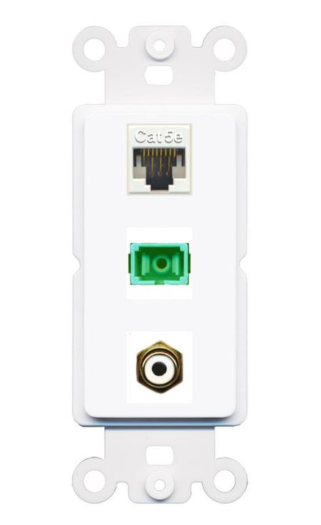 CAT5E RCA-WHITE SC-APC-SX Wall Plate [White]