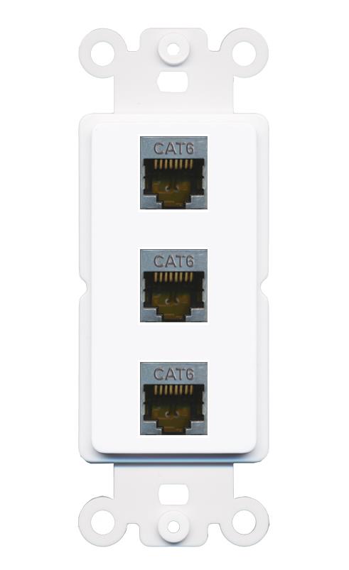 3 CAT6-SHIELDED Wall Plate [White]