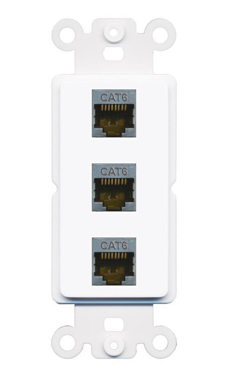 3 CAT6-SHIELDED Wall Plate [White]