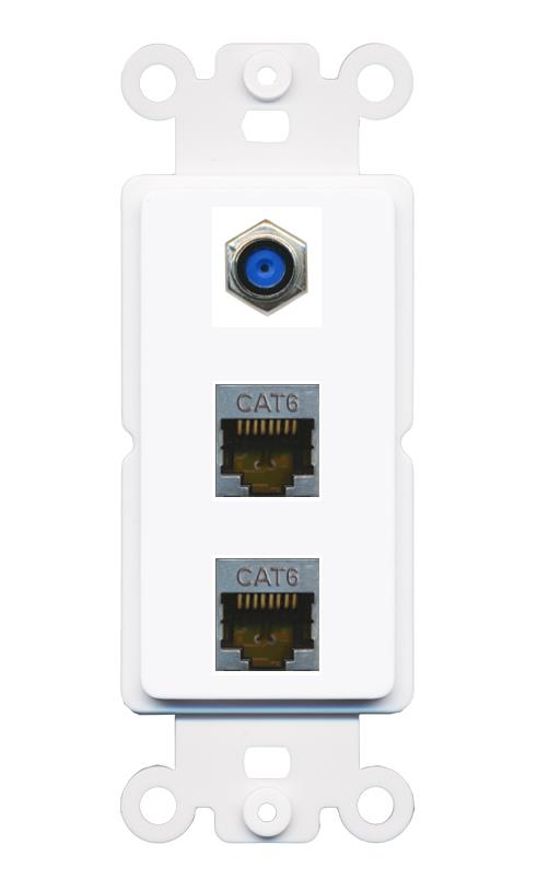 2 CAT6-SHIELDED F81 Wall Plate [White]