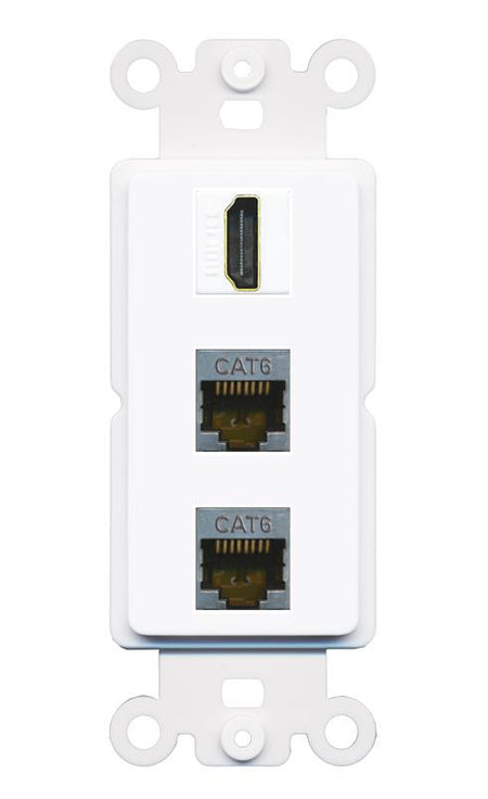 2 CAT6-SHIELDED HDMI Wall Plate [White]