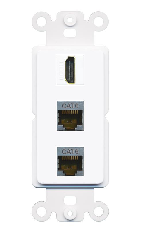2 CAT6-SHIELDED HDMI Wall Plate [White]