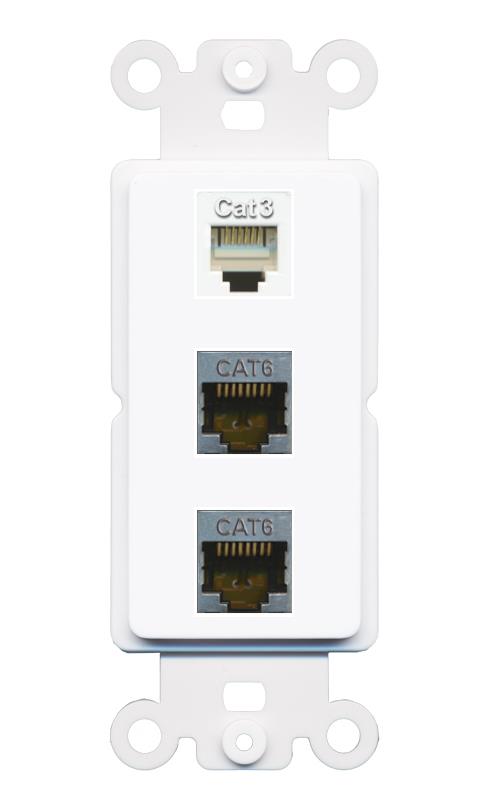 2 CAT6-SHIELDED PHONE Wall Plate [White]