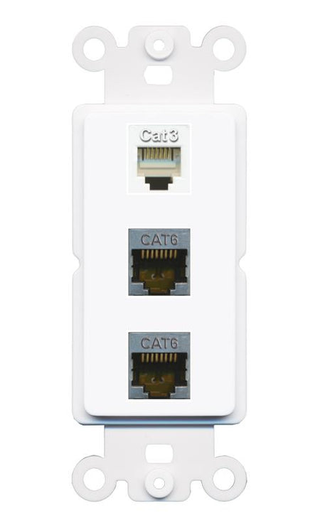 2 CAT6-SHIELDED PHONE Wall Plate [White]