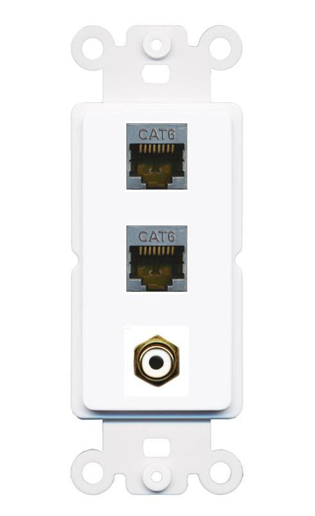 2 CAT6-SHIELDED RCA-WHITE Wall Plate [White]