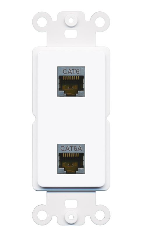 CAT6-SHIELDED CAT6A Rocker Insert Module Wall Plate [White]