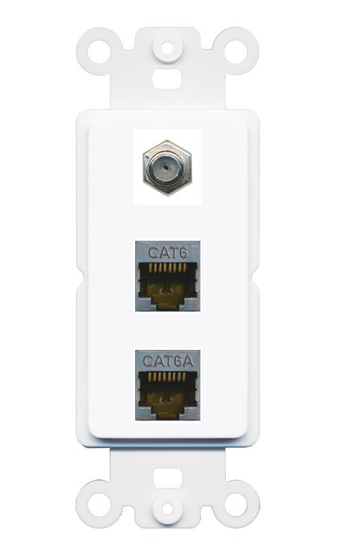 CAT6-SHIELDED CAT6A COAX Wall Plate [White]