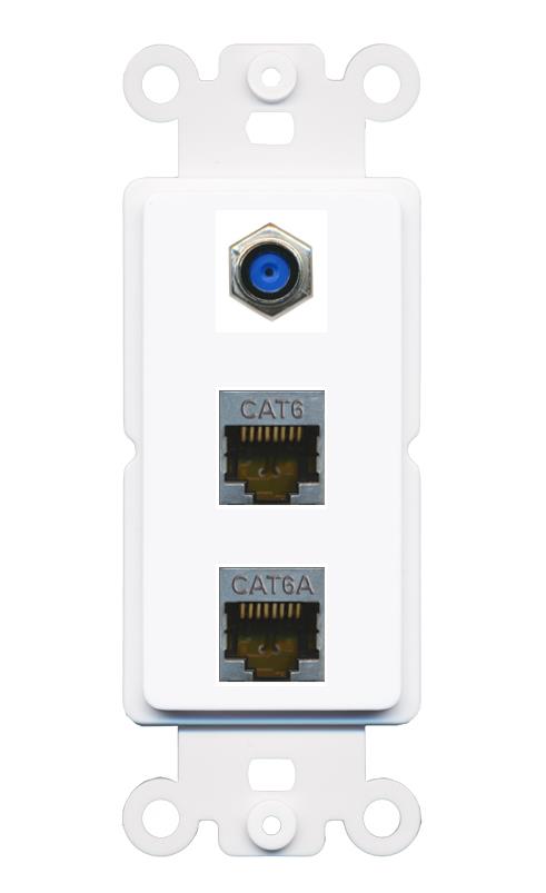 CAT6-SHIELDED CAT6A F81 Wall Plate [White]