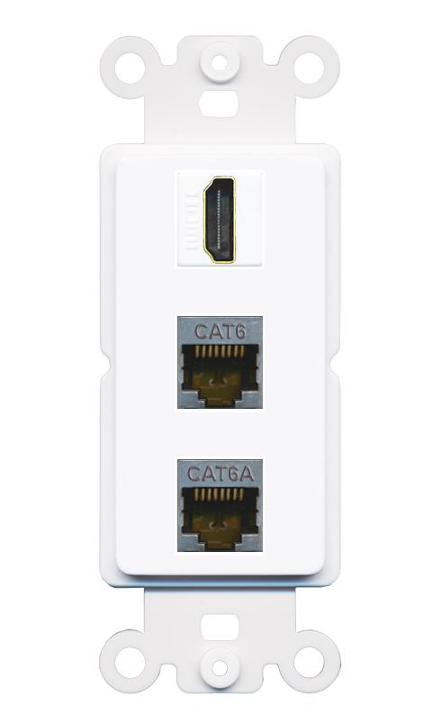 CAT6-SHIELDED CAT6A HDMI Wall Plate [White]
