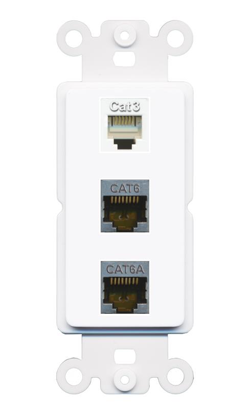 CAT6-SHIELDED CAT6A PHONE Wall Plate [White]