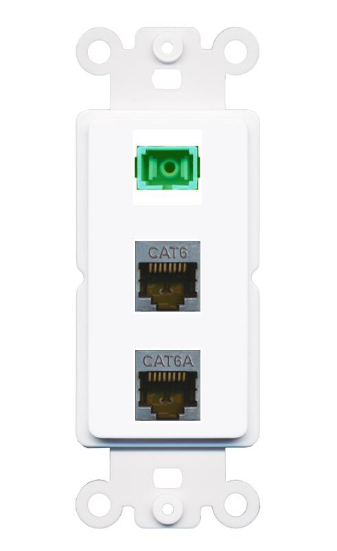 CAT6-SHIELDED CAT6A SC-APC-SX Wall Plate [White]