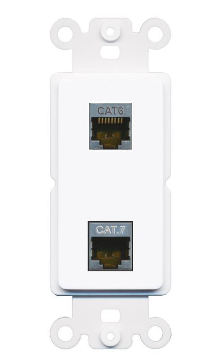 CAT6-SHIELDED CAT7 Rocker Insert Module Wall Plate [White]